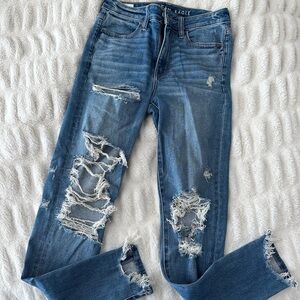 2R American Eagle Outfitters Ripped Blue Jeggings